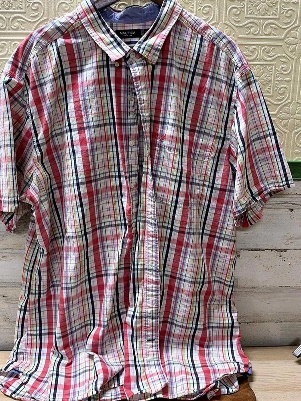 Nautica Men's Plaid Button Down Shirt 3XL